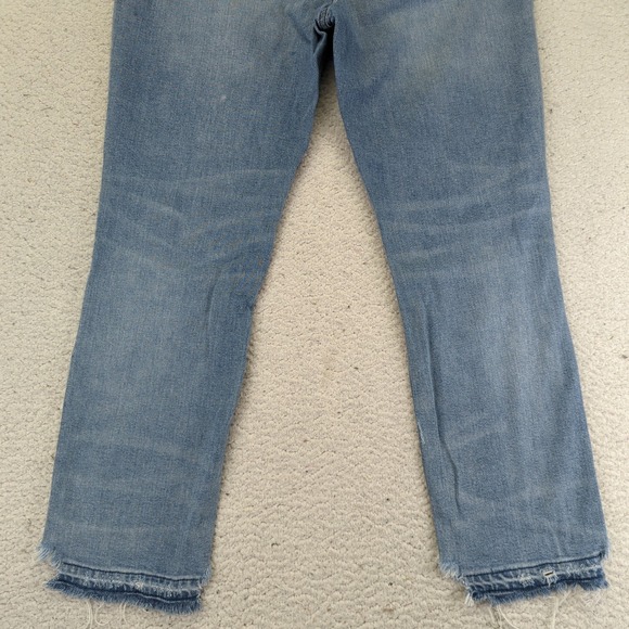 J Crew Slim Boyfriend Jean Women's Size 28 Light Wash‎ Distressed Raw Hem Denim - Picture 9 of 10